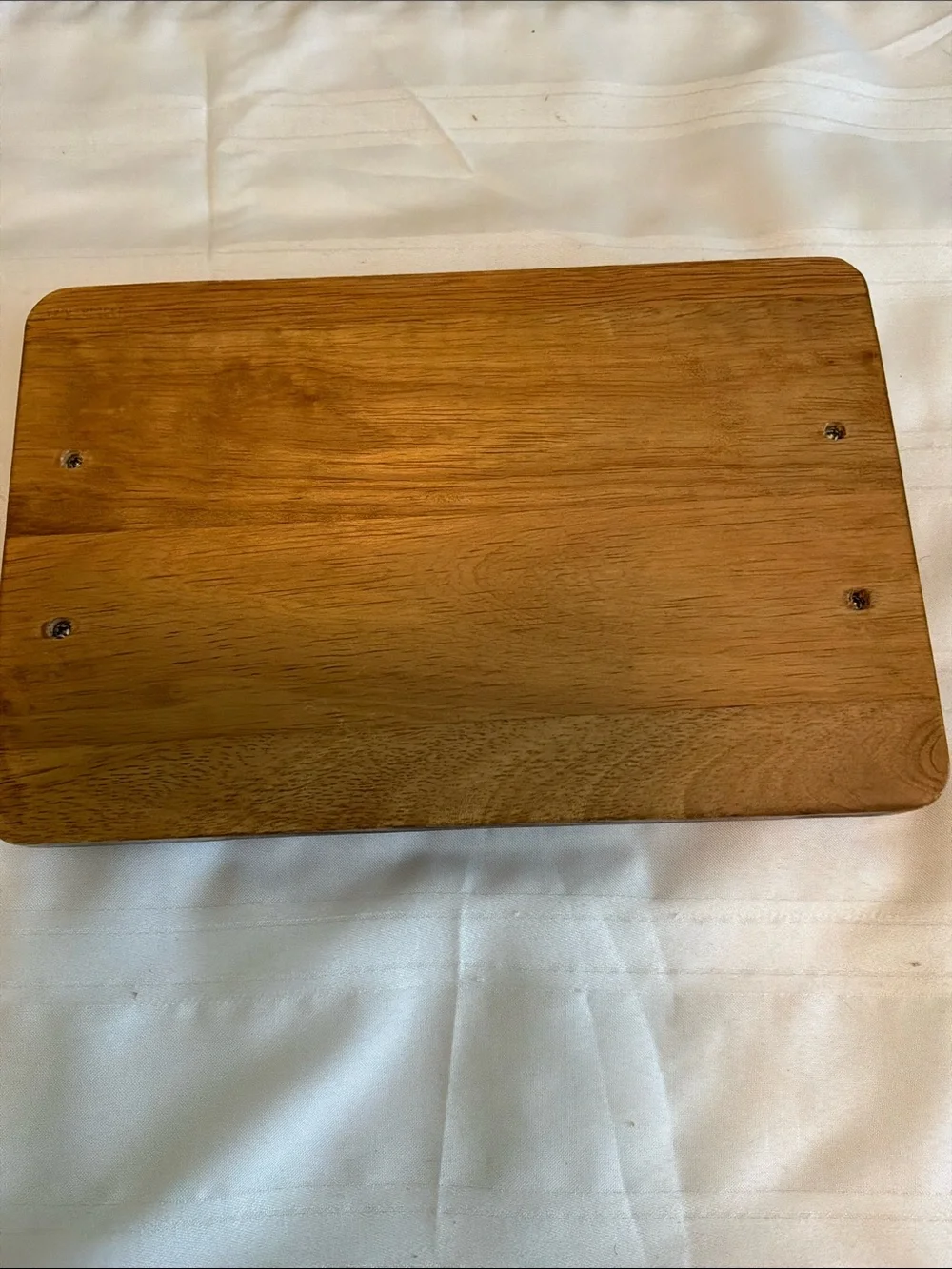 Wood Serving Tray with Stainless Steel Handles - Natural Wood or cutting board
